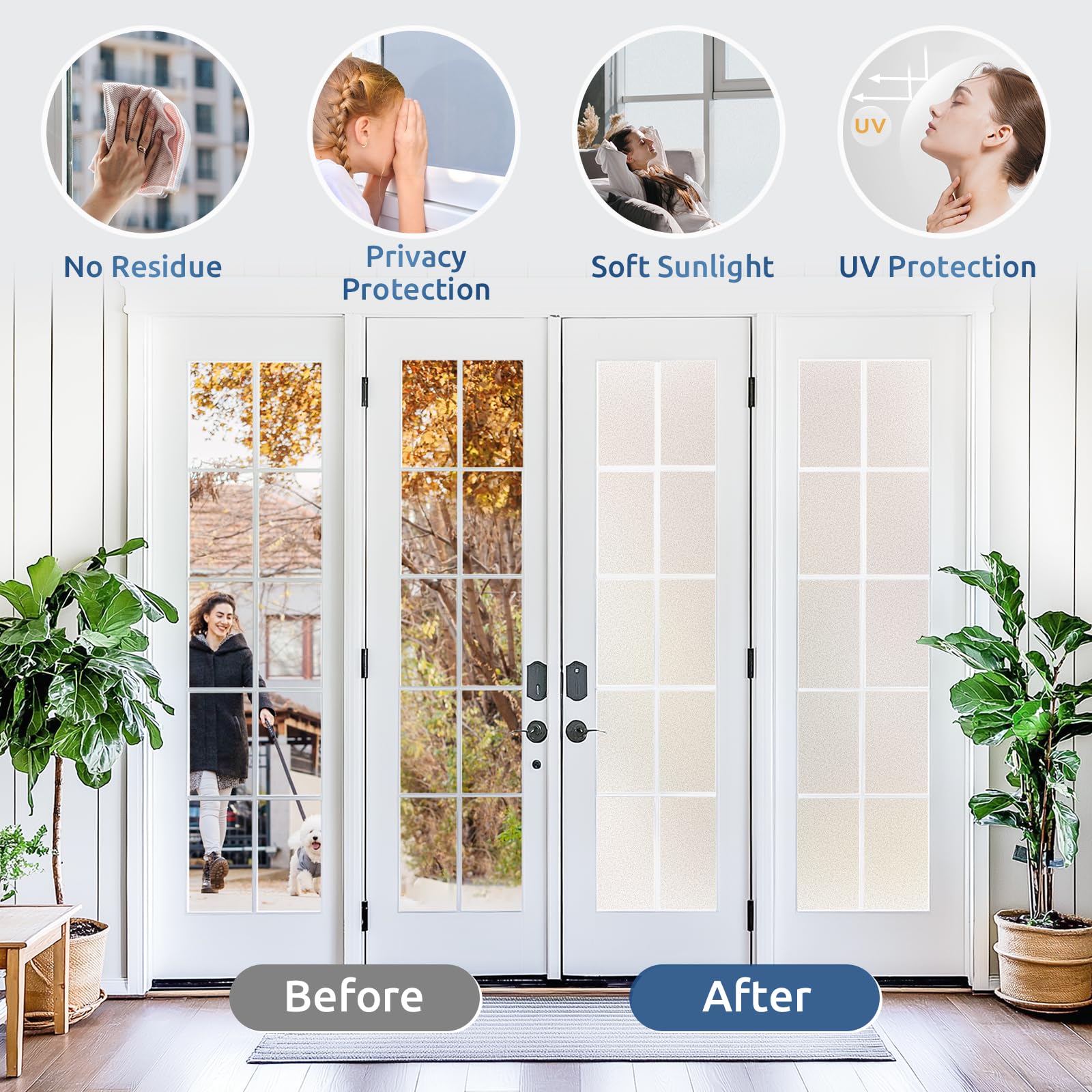 Rabbitgoo glare reduction film maintains bright interiors with fewer reflections