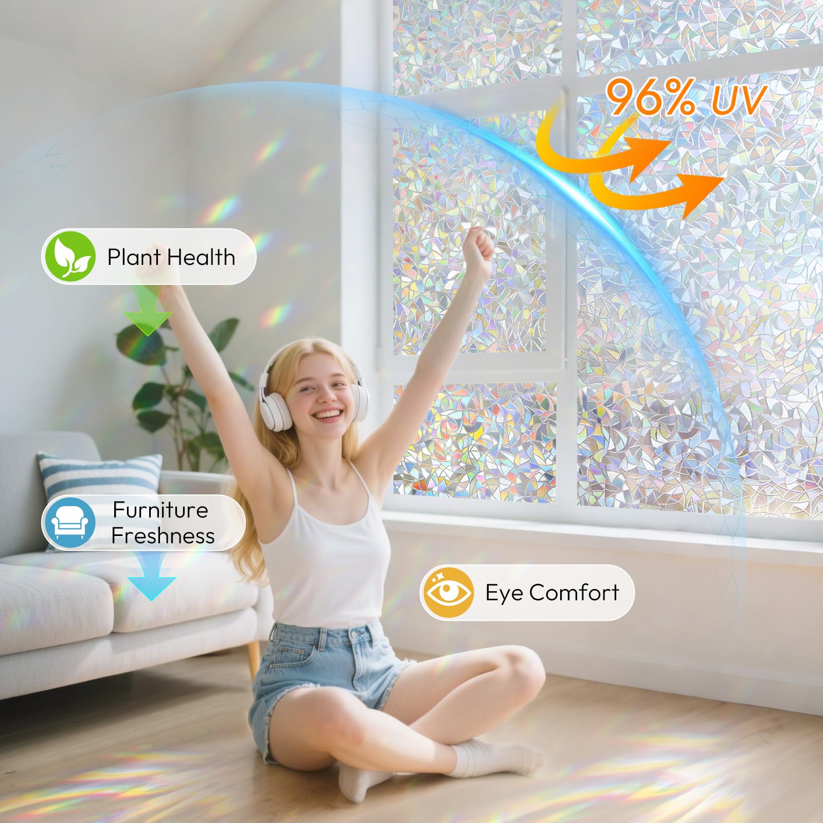 Rabbitgoo heat-reduction film lowers glare and keeps rooms cooler.