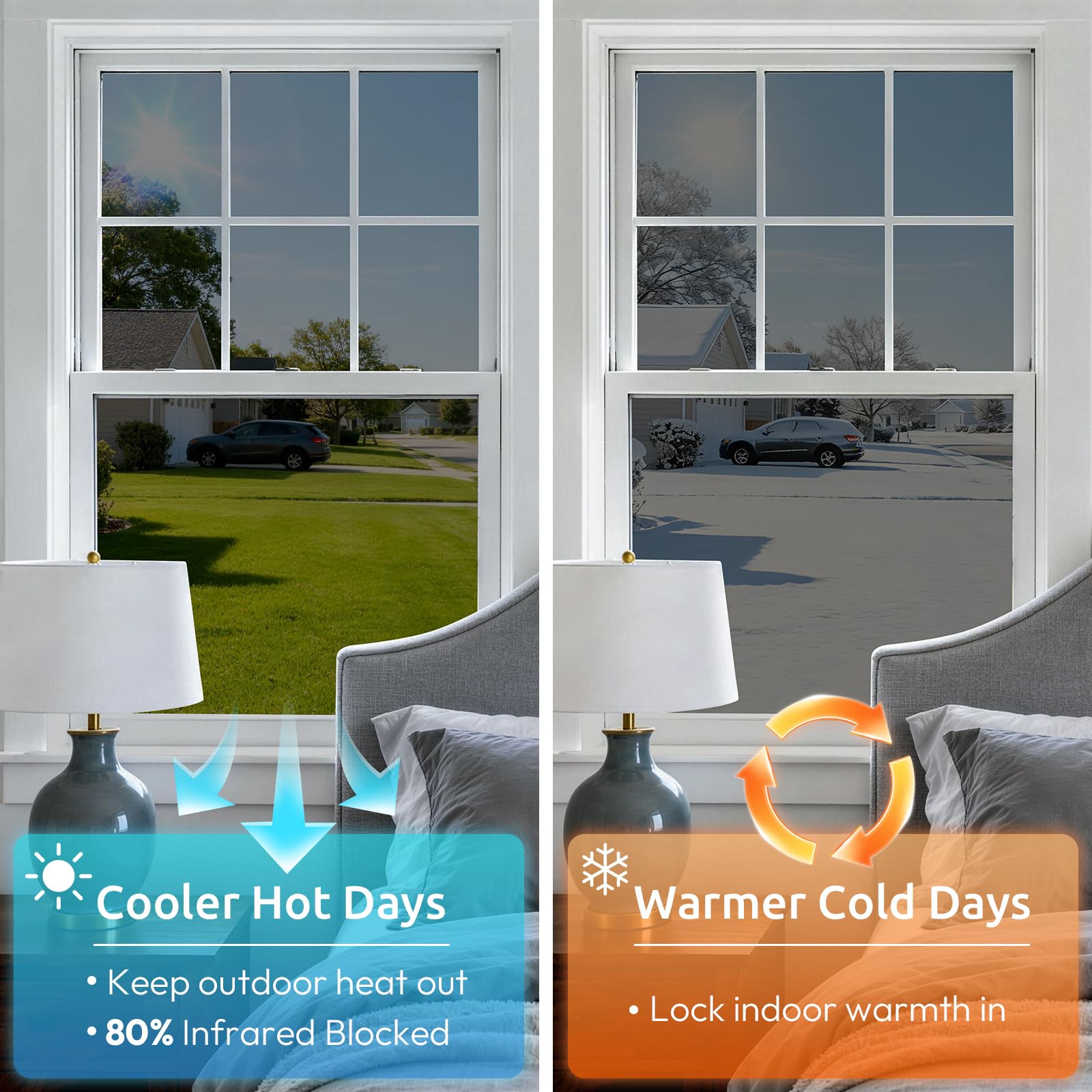 Rabbitgoo mirrored privacy window film provides daytime privacy while maintaining outside visibility
