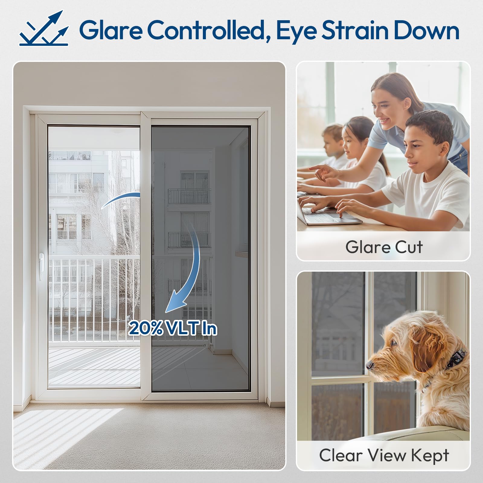 Rabbitgoo film preserves outdoor visibility while reducing indoor glare.