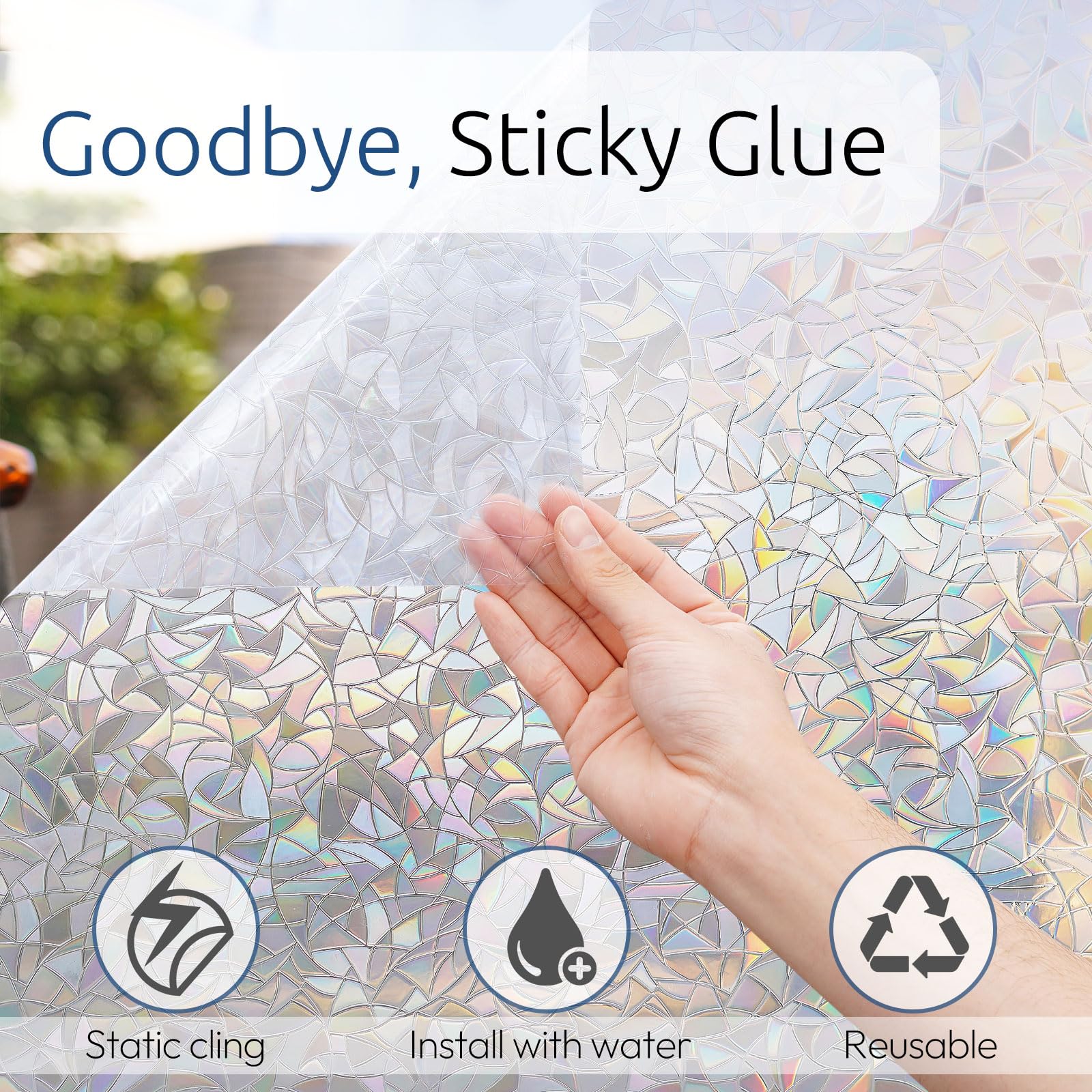 Rabbitgoo privacy window film obscures outdoor views