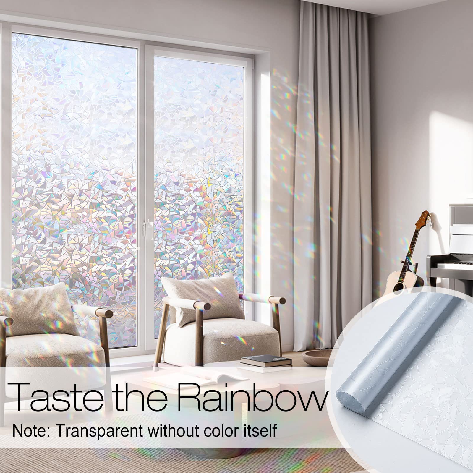 Rabbitgoo privacy window film provides partial obscurity for private spaces.