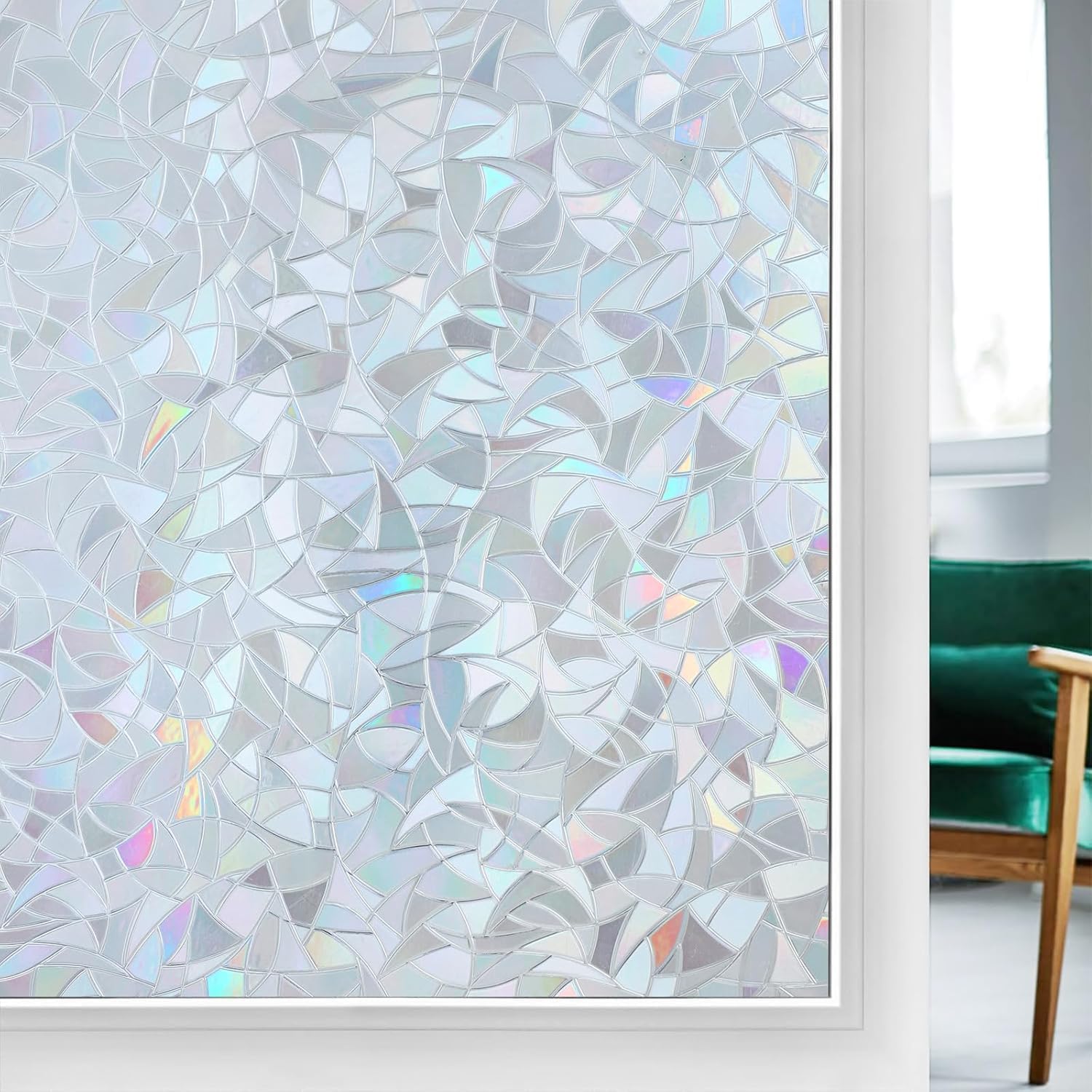 Rabbitgoo rainbow design window film adds a soft rainbow glow to the room