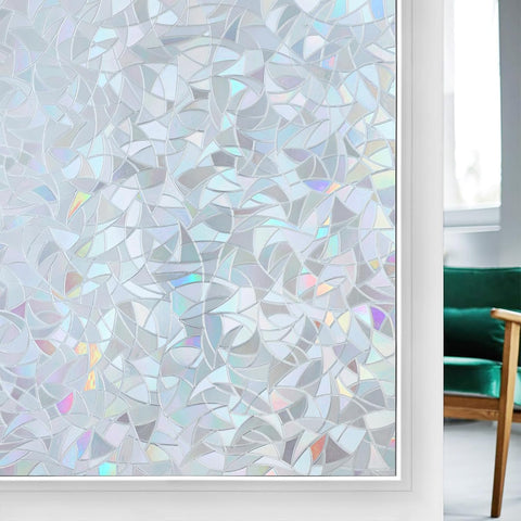 Rabbitgoo rainbow design window film adds a soft rainbow glow to the room