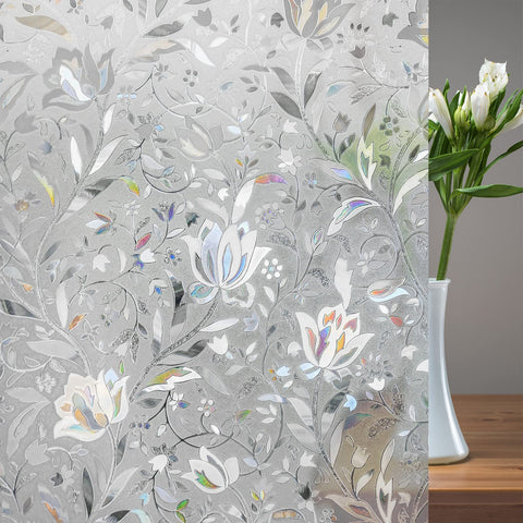 Rabbitgoo rainbow tulip stained glass effect enhances windows with style