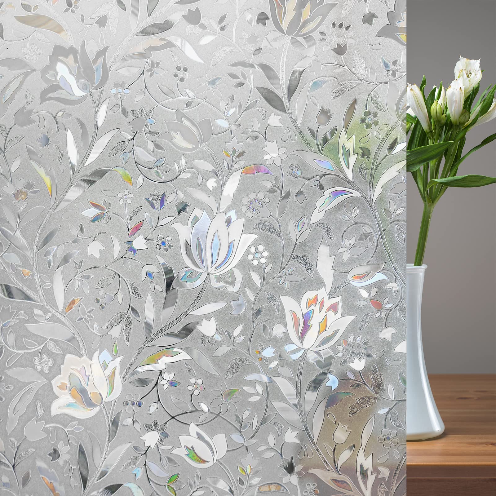 Rabbitgoo Rainbow Tulip window film size suited for standard 354 by 787 measurements.