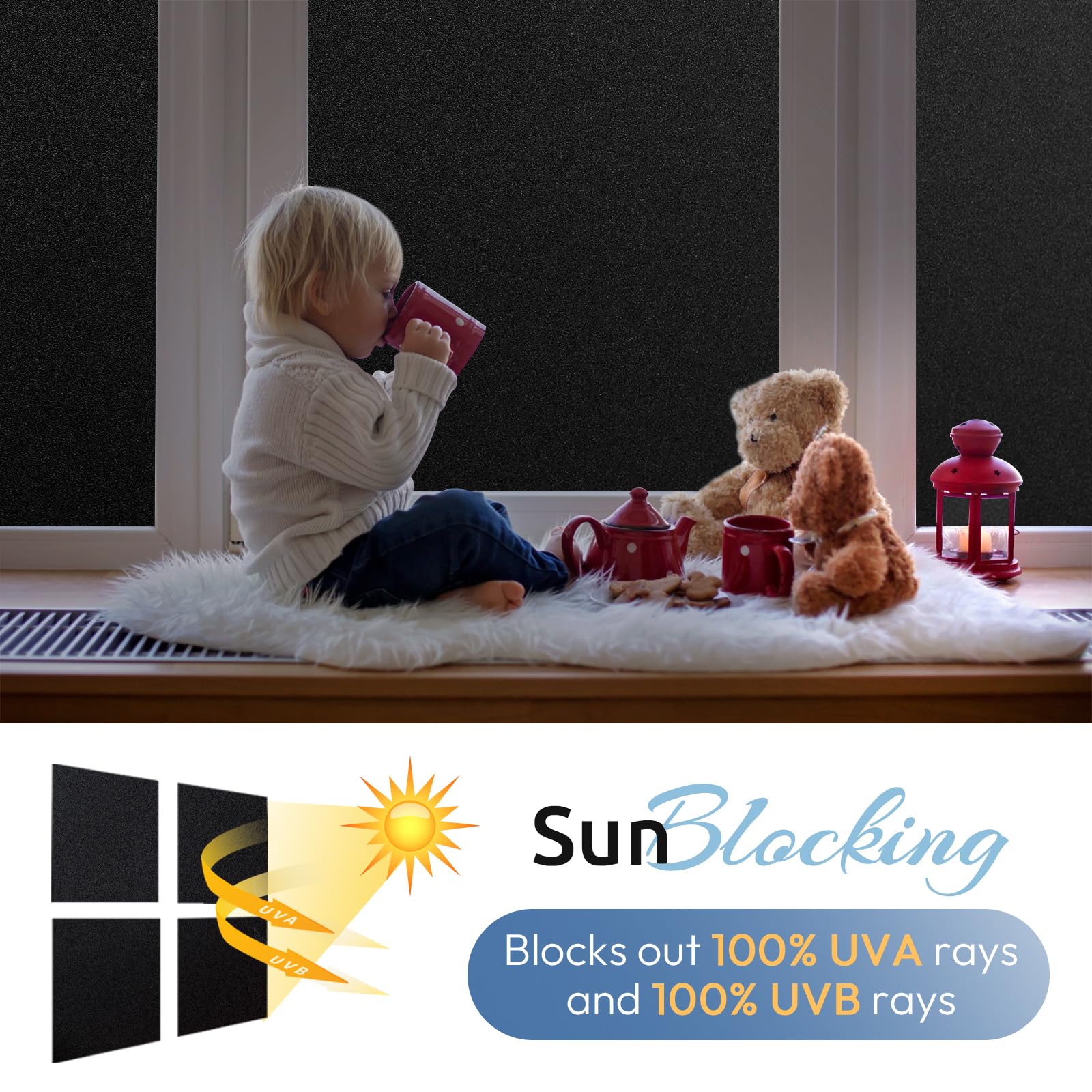 Rabbitgoo removable glue-free window film ready for removal