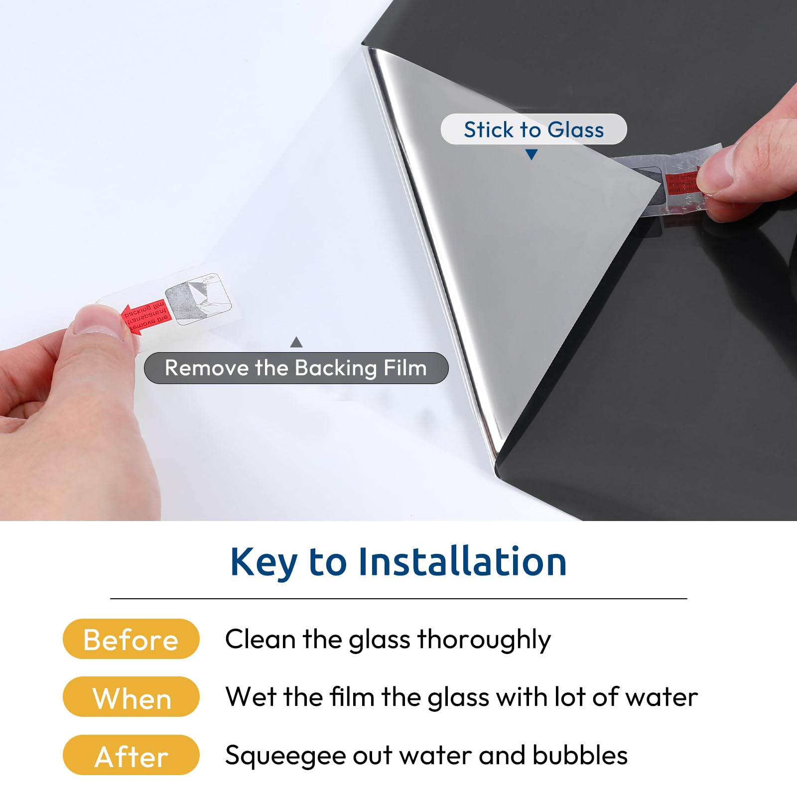 Removable Rabbitgoo film cleanly lifts off without leaving residue.