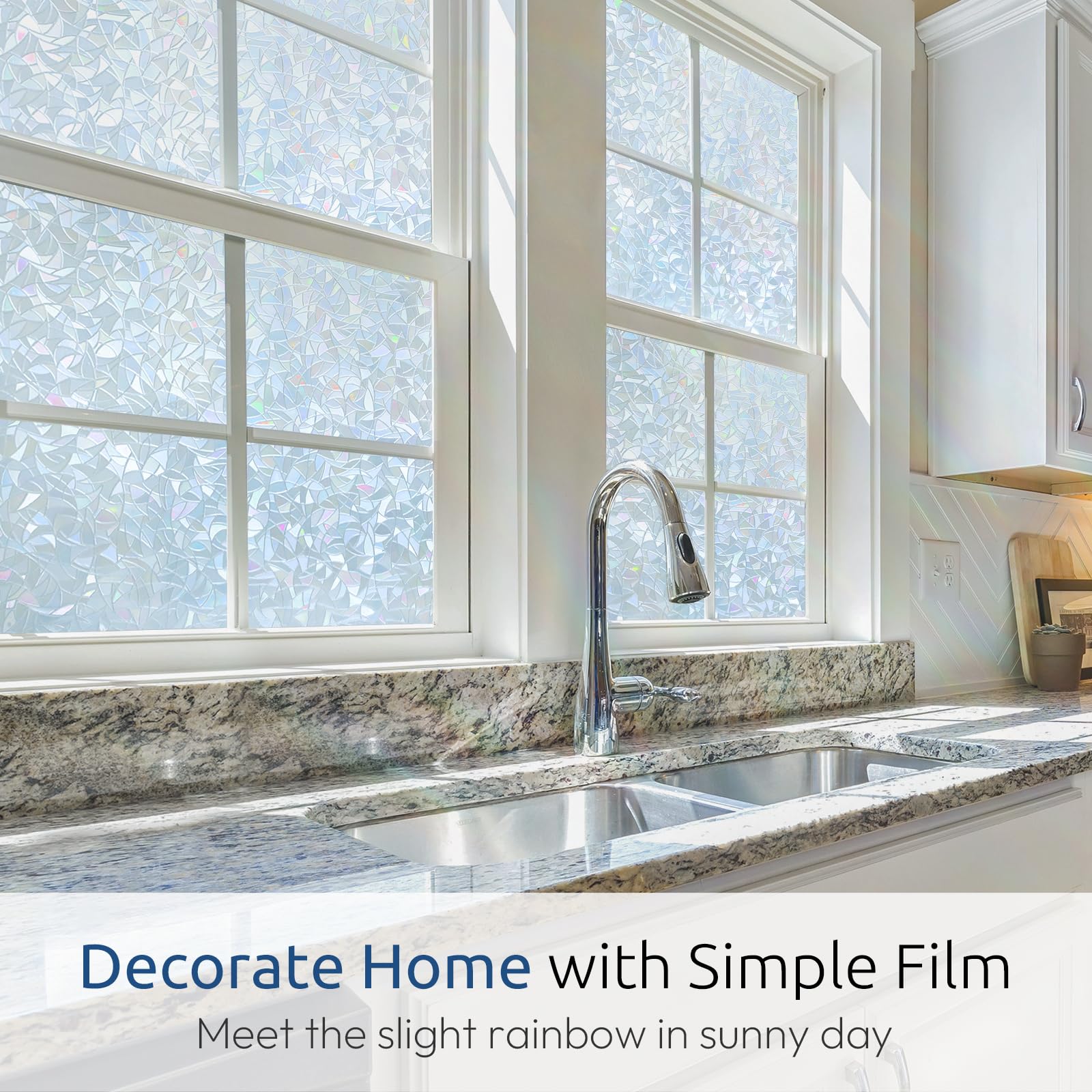 Rabbitgoo semi-privacy window film blurs outside views while letting light through
