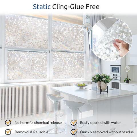 Rabbitgoo semi-private window film softens outdoor views while letting in natural light.