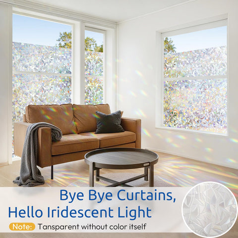 Rabbitgoo 3D etched rainbow effect adds iridescent charm to any window.
