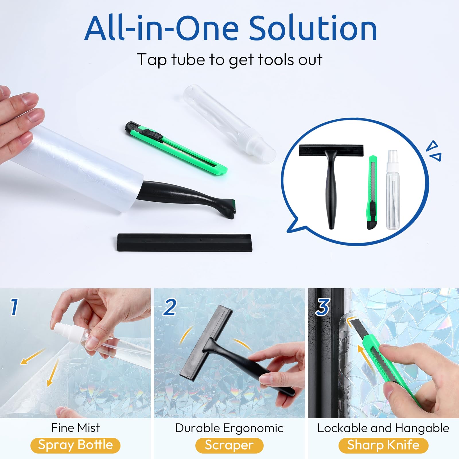Rabbitgoo static cling installs without residue, ideal for renters and quick changes.
