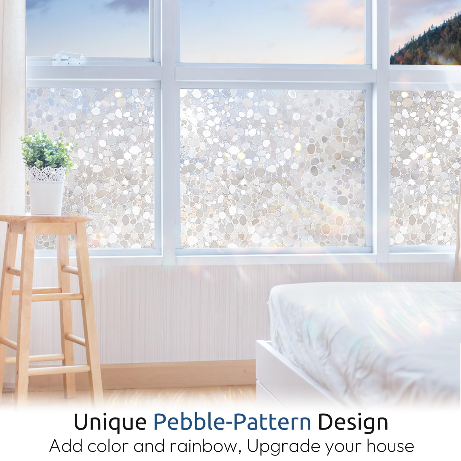 Rabbitgoo static cling film adheres without glue for easy, residue-free updates.