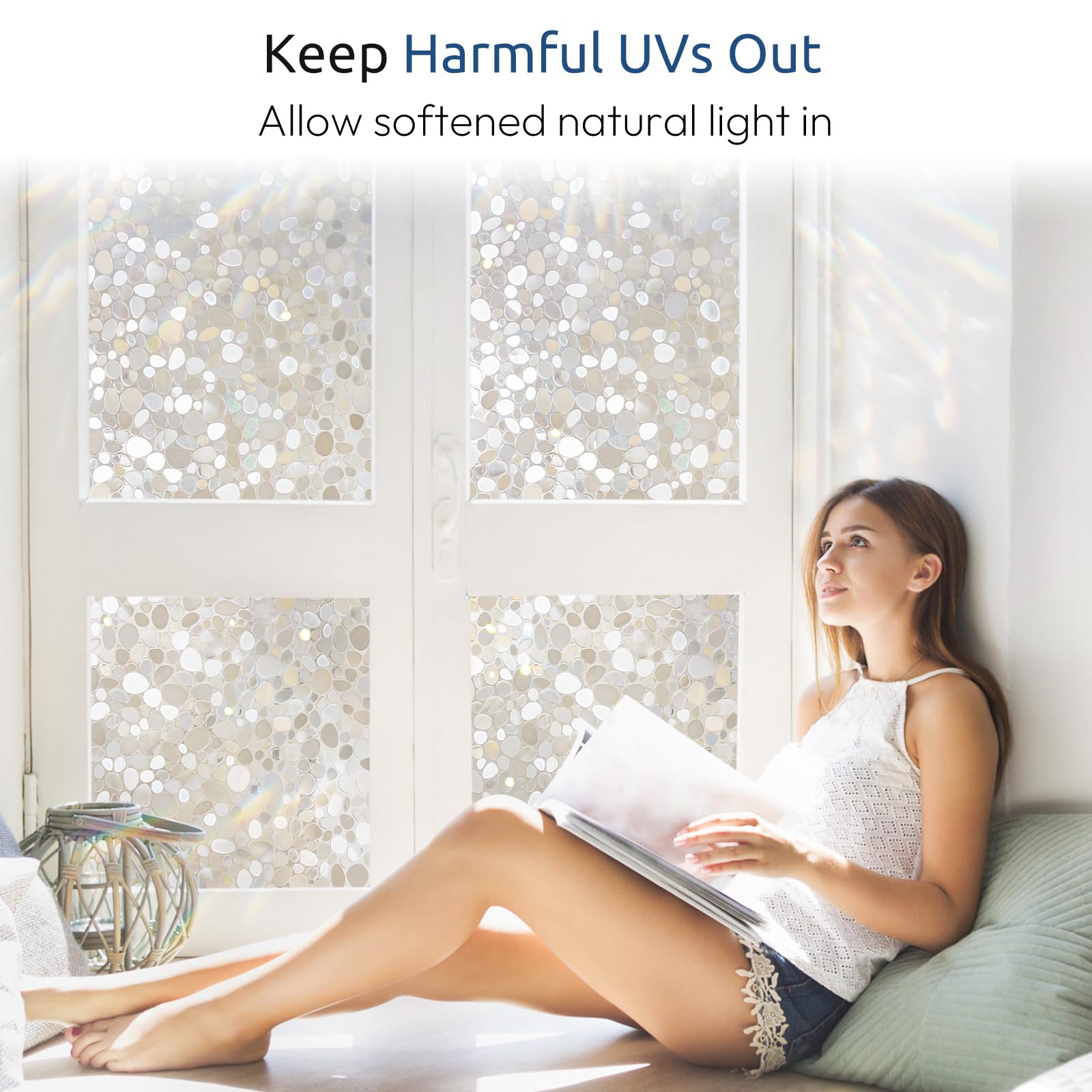 Rabbitgoo UV blocking film reduces glare and protects furniture from sun.