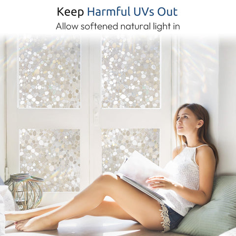 Rabbitgoo UV blocking film reduces glare and protects furniture from sun.