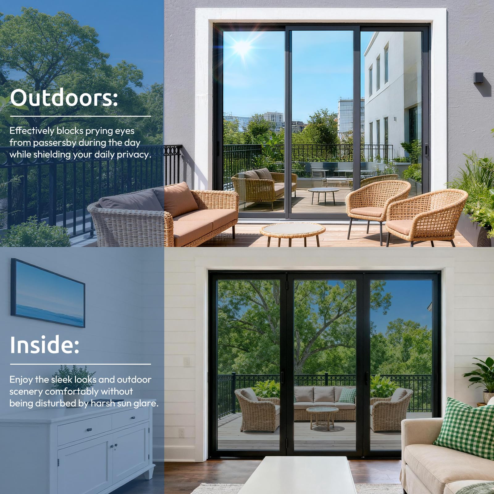 Rabbitgoo window film measures 23-6 inches by 6-5 feet in silver