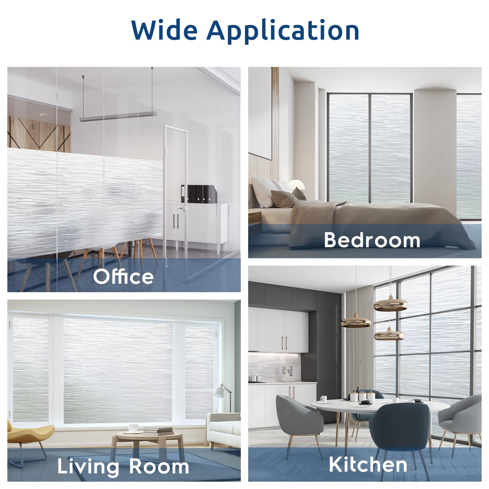 Rabbitgoo window film provides semi-privacy and light diffusion for doors