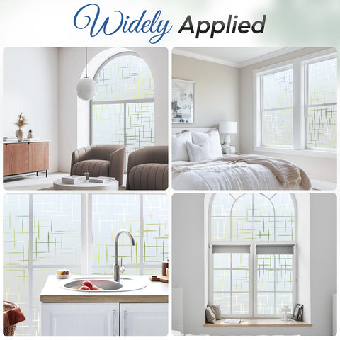 Rabbitgoo decorative privacy film provides mid-century modern charm with practical privacy.