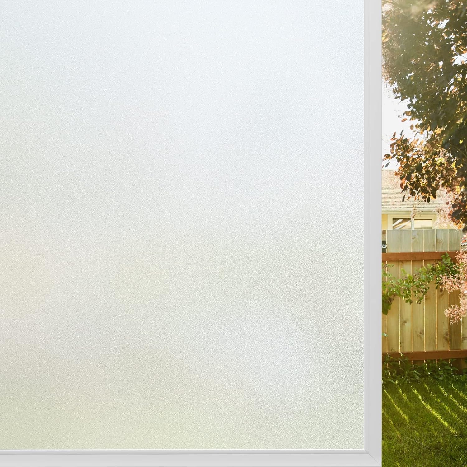 Rabbitgoo window privacy film frosted-glass view for daytime privacy and light.