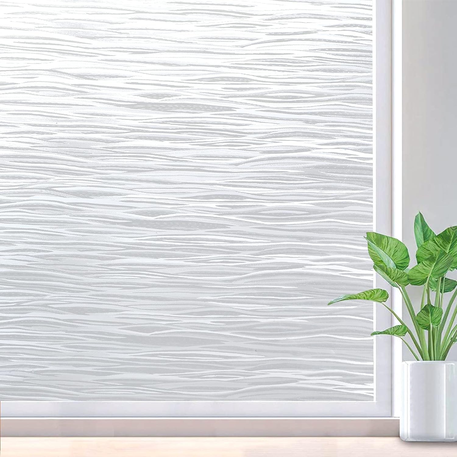 Rabbitgoo window privacy film with frosted glass effect adds soft privacy while letting light in