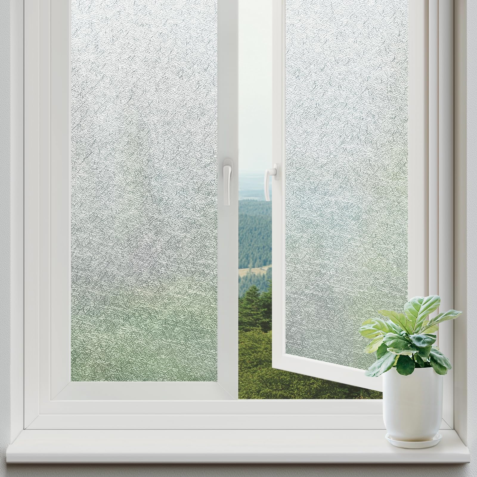 rabbitgoo window privacy film roll shows frosted texture and privacy option