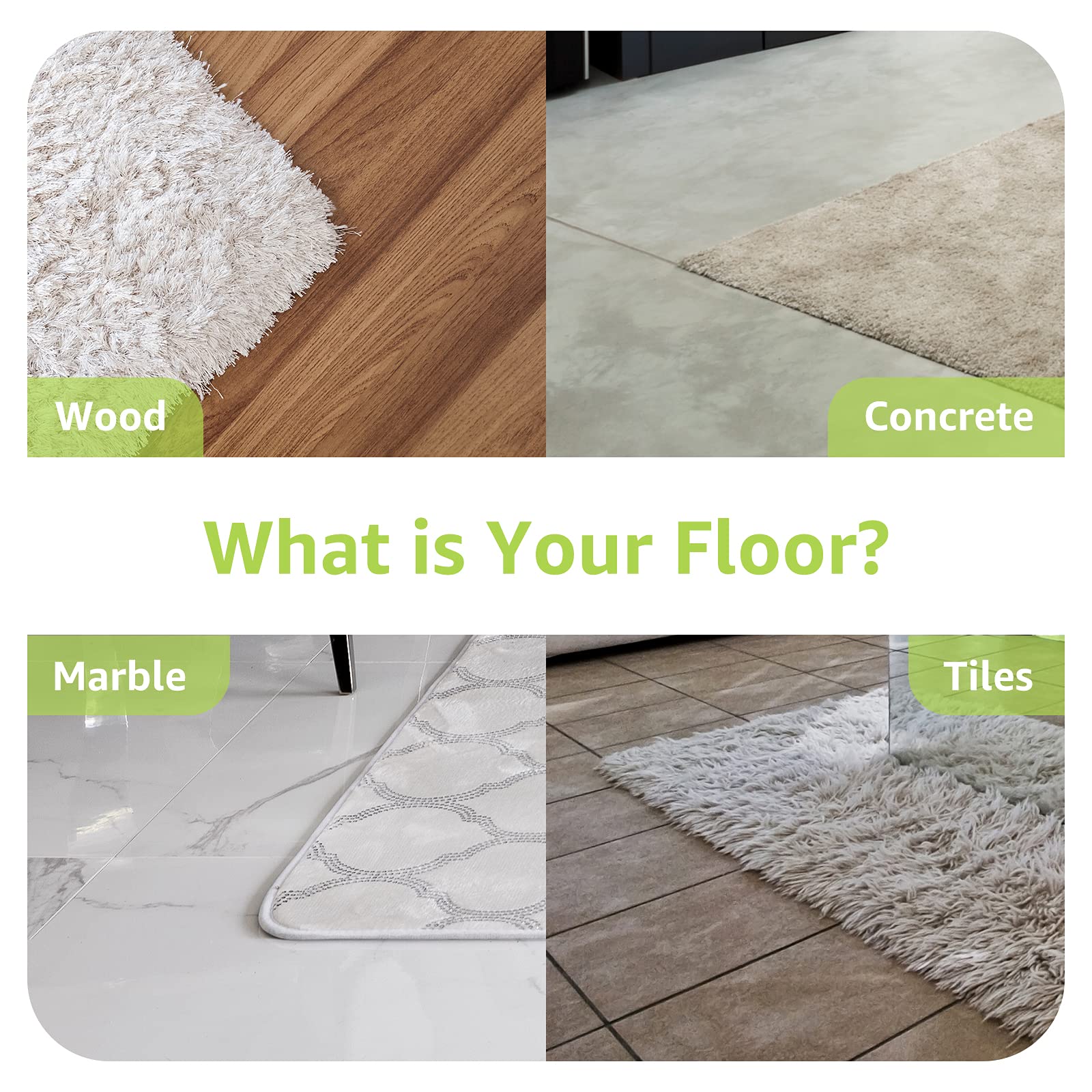 Rabenda rug grippers indicate limits with fluff, jute, and rubber-backed rugs