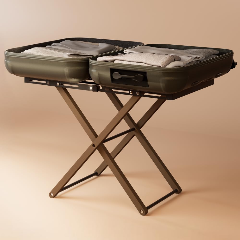 Rack to Basics luggage rack fully assembled for immediate use.