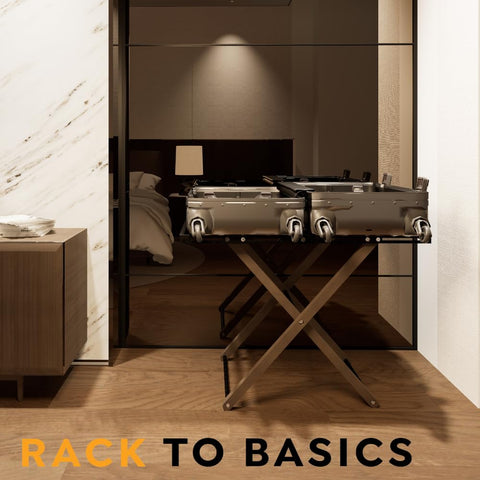 Rack to Basics luggage rack requires no assembly and is ready.