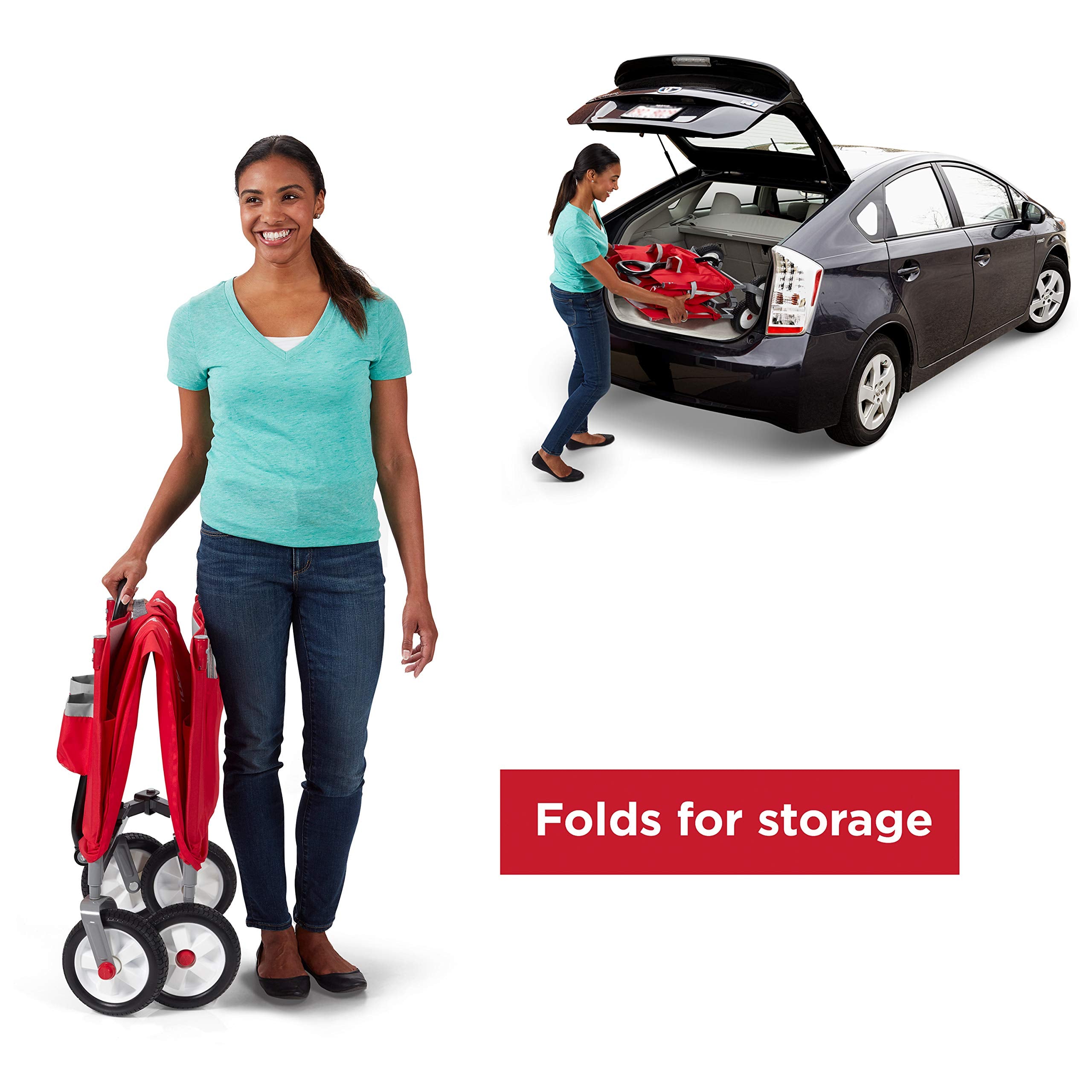 Radio Flyer wagon in one-hand fold for quick storage