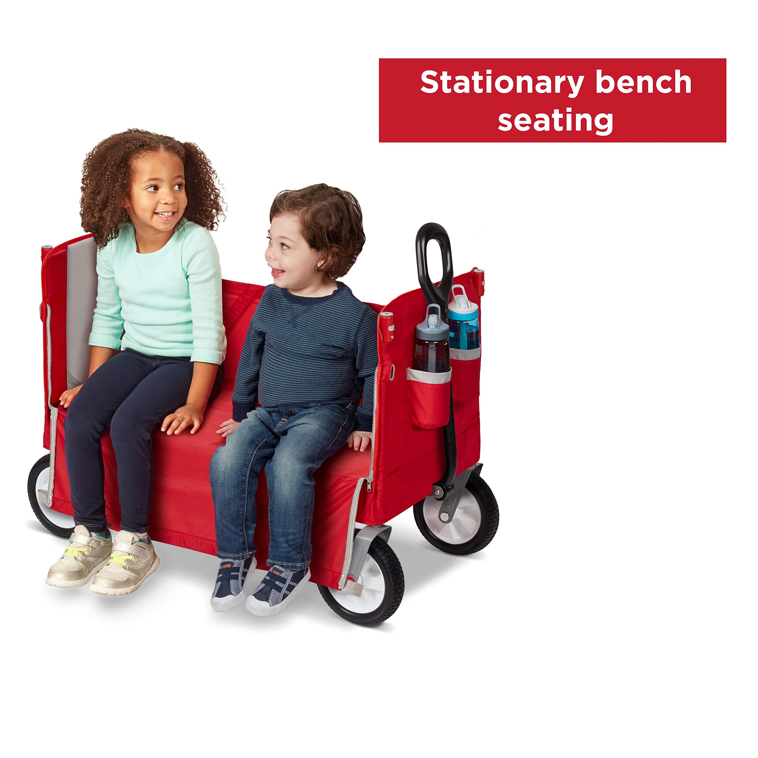 Radio Flyer UV protection canopy deployed during outdoor adventure