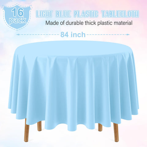 Ragnhild baby blue plastic tablecloth waterproof and stain-resistant for spill protection