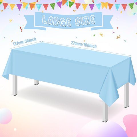 Ragnhild disposable blue tablecloth, non-toxic and scratch-resistant for family gatherings.
