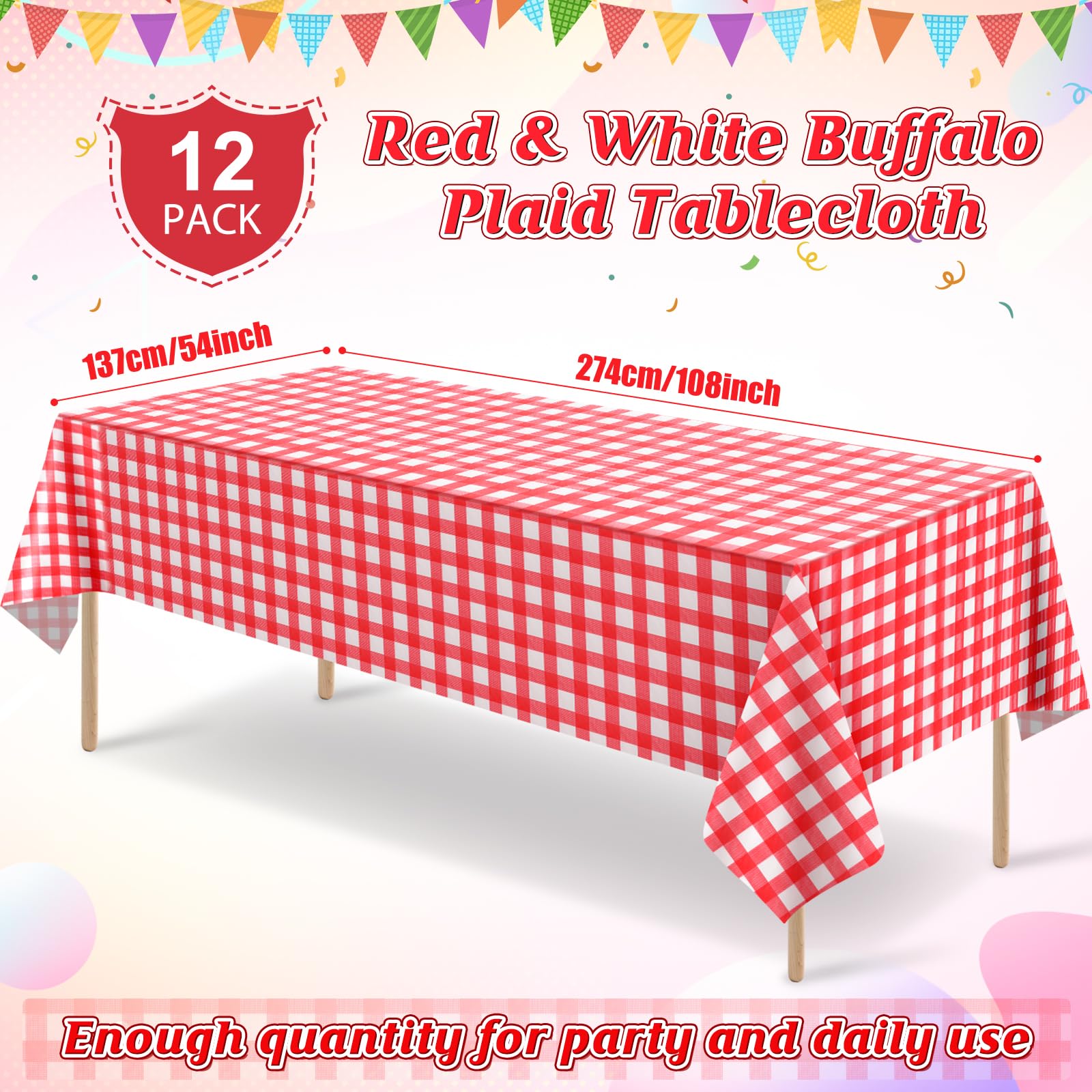 Ragnhild disposable gingham tablecloth 54x108, easy cleanup after events