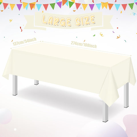 Ragnhild ivory disposable tablecloth, durable for family gatherings