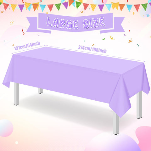 Ragnhild lavender tablecloth closeup highlights waterproof durability and stain resistance.
