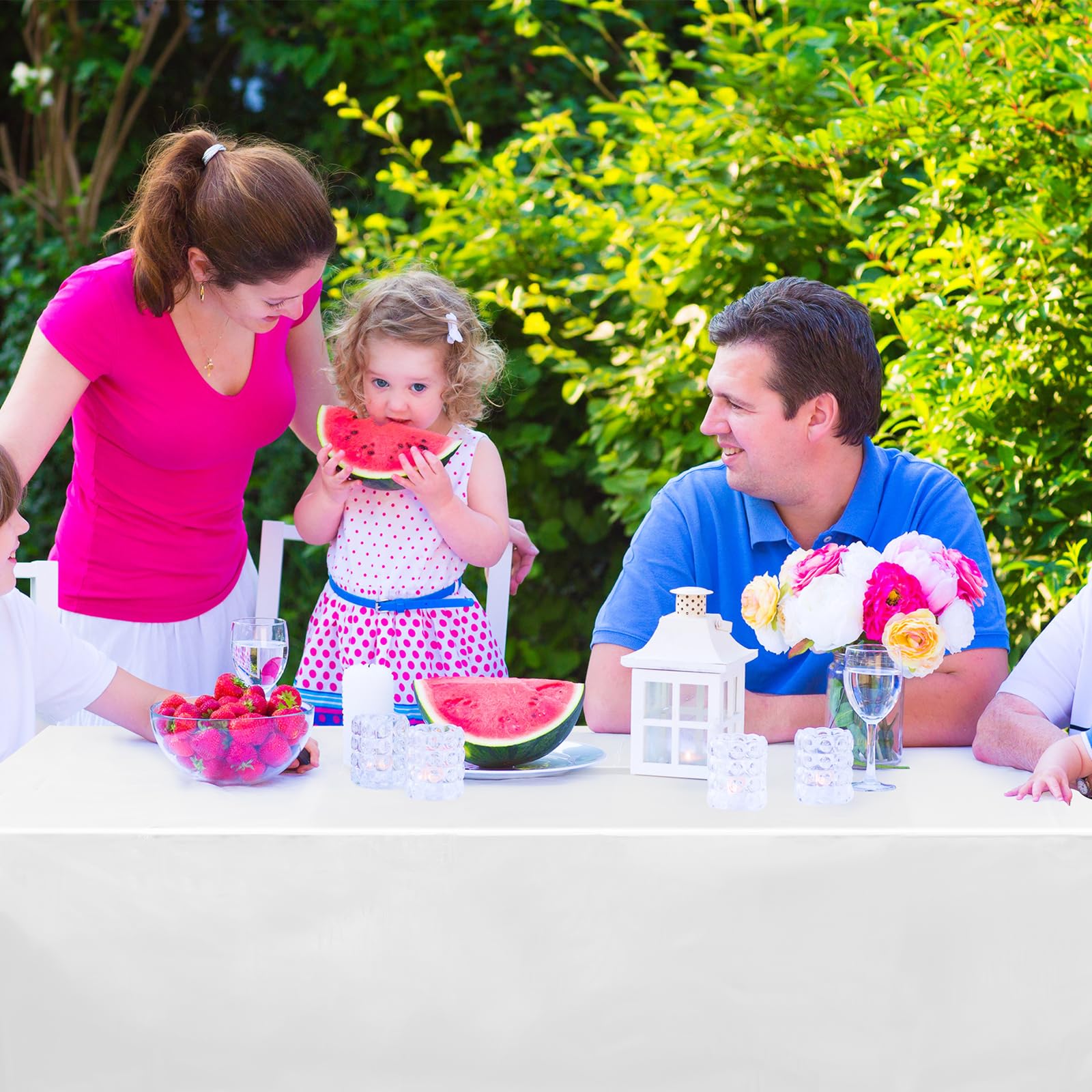 Ragnhild party tablecloths cover large rectangle tables for mess-free entertaining.