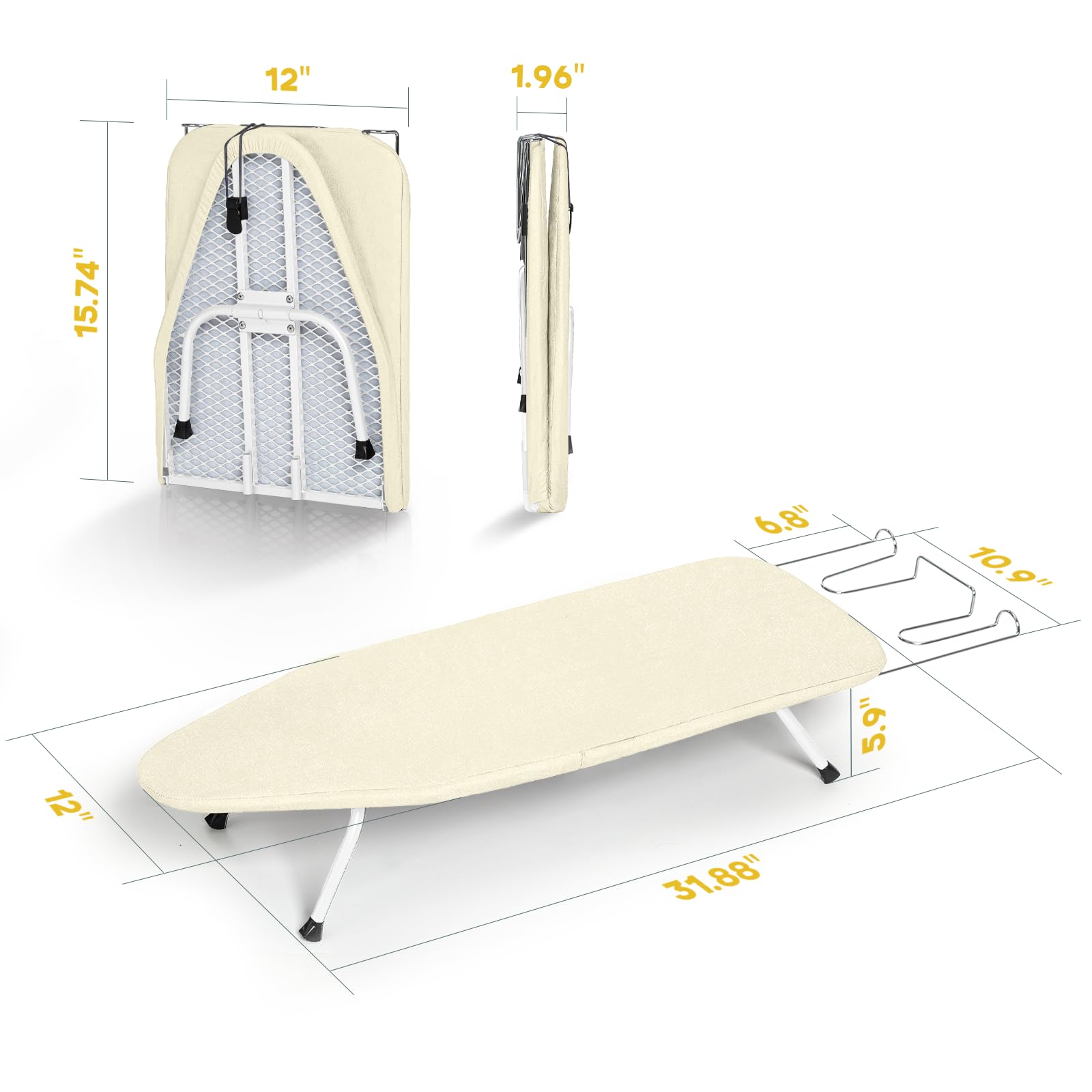 RAINHOL cotton cover and pad provide durable, heat-resistant ironing experience.