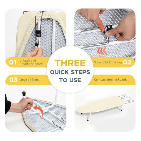 RAINHOL flat cushioned surface with heat-dissipating design for faster ironing.