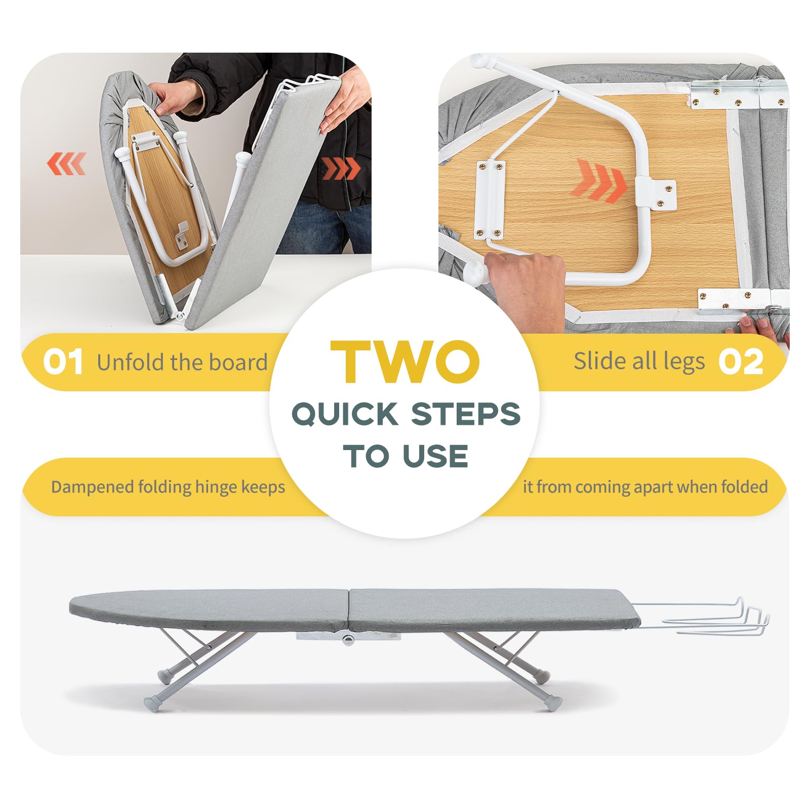 RAINHOL folded board shows three-inch slim storage profile