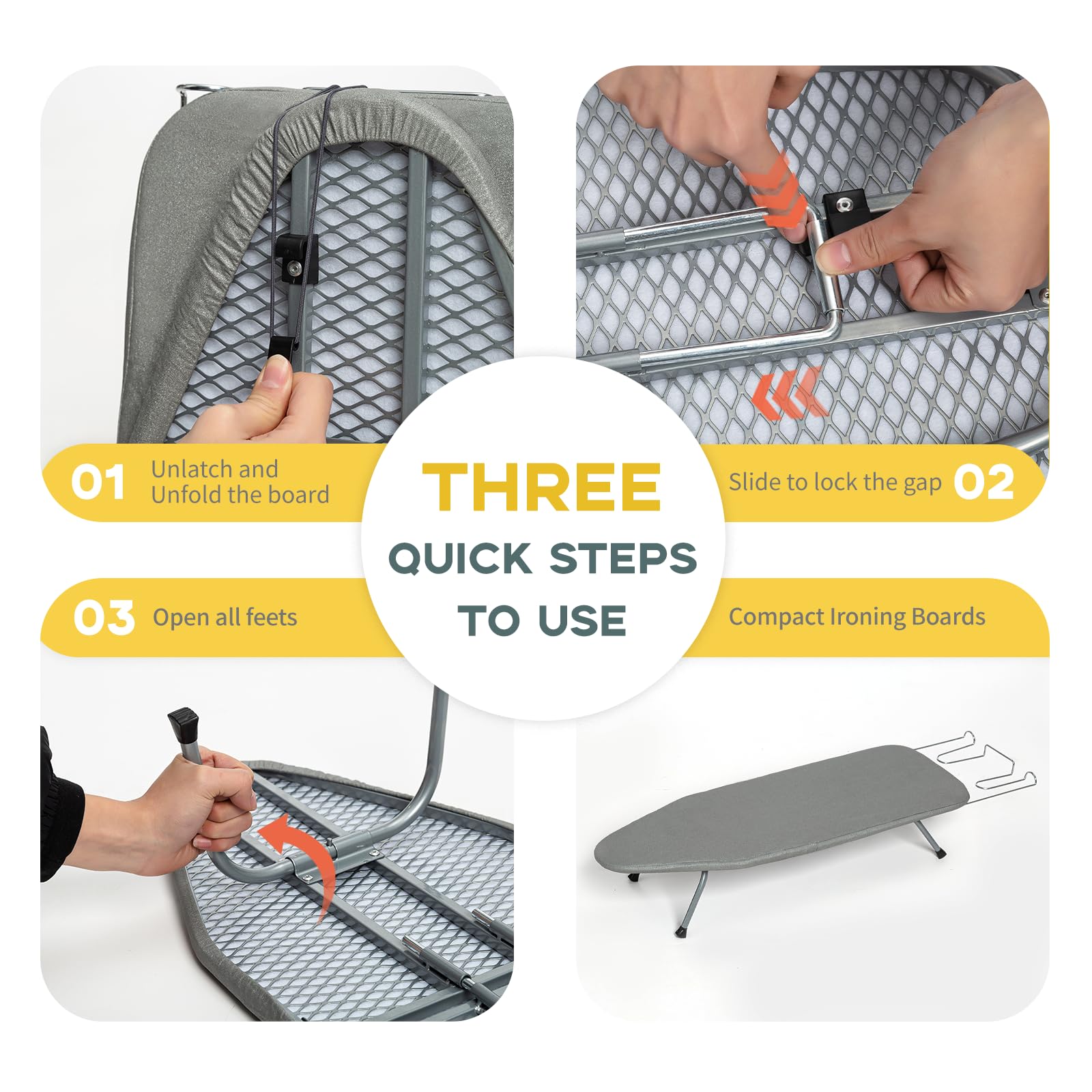 RAINHOL folded mini ironing board compact for easy storage