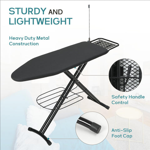 RAINHOL garment rack and tray for ironing-ready items.