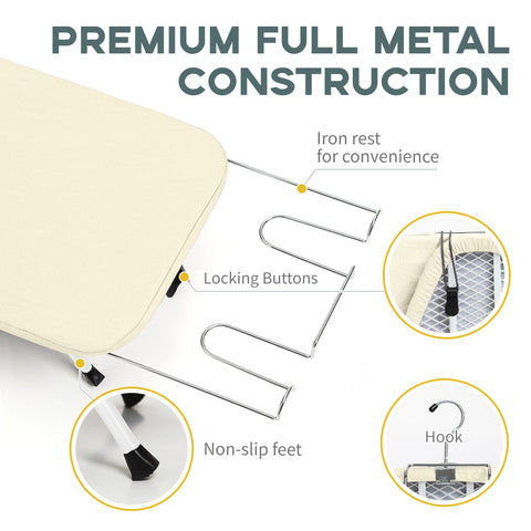 RAINHOL iron-holder included for convenient garment preparation.