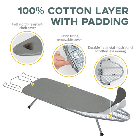 RAINHOL iron rest attached to the board, ready to hold the iron