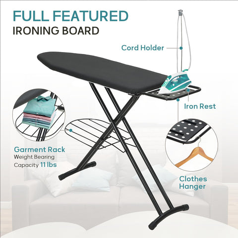 RAINHOL iron rest and storage tray keeps the workspace organized.