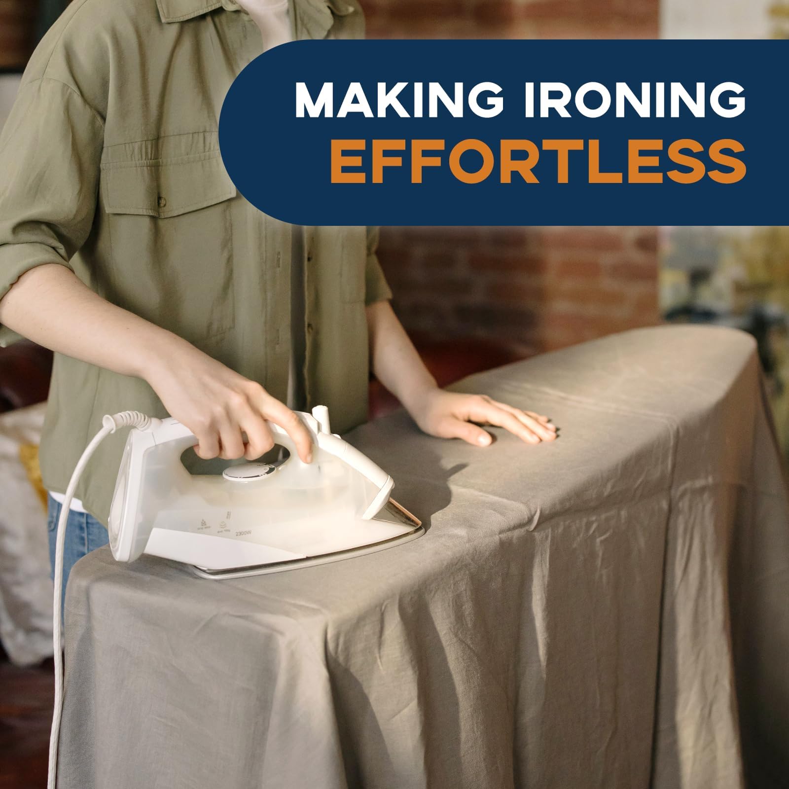 RAINHOL iron stand with non-slip feet for safety.