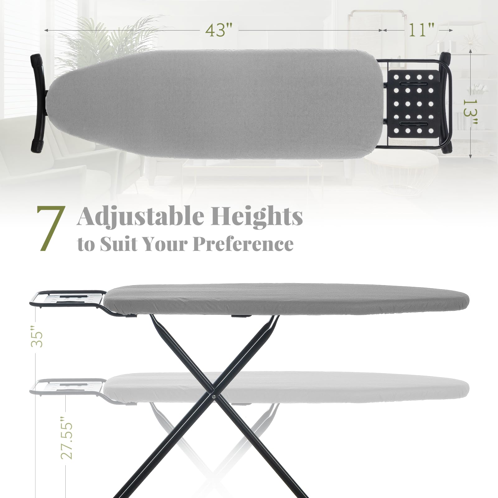 RAINHOL ironing board iron rest area keeps hot iron secure