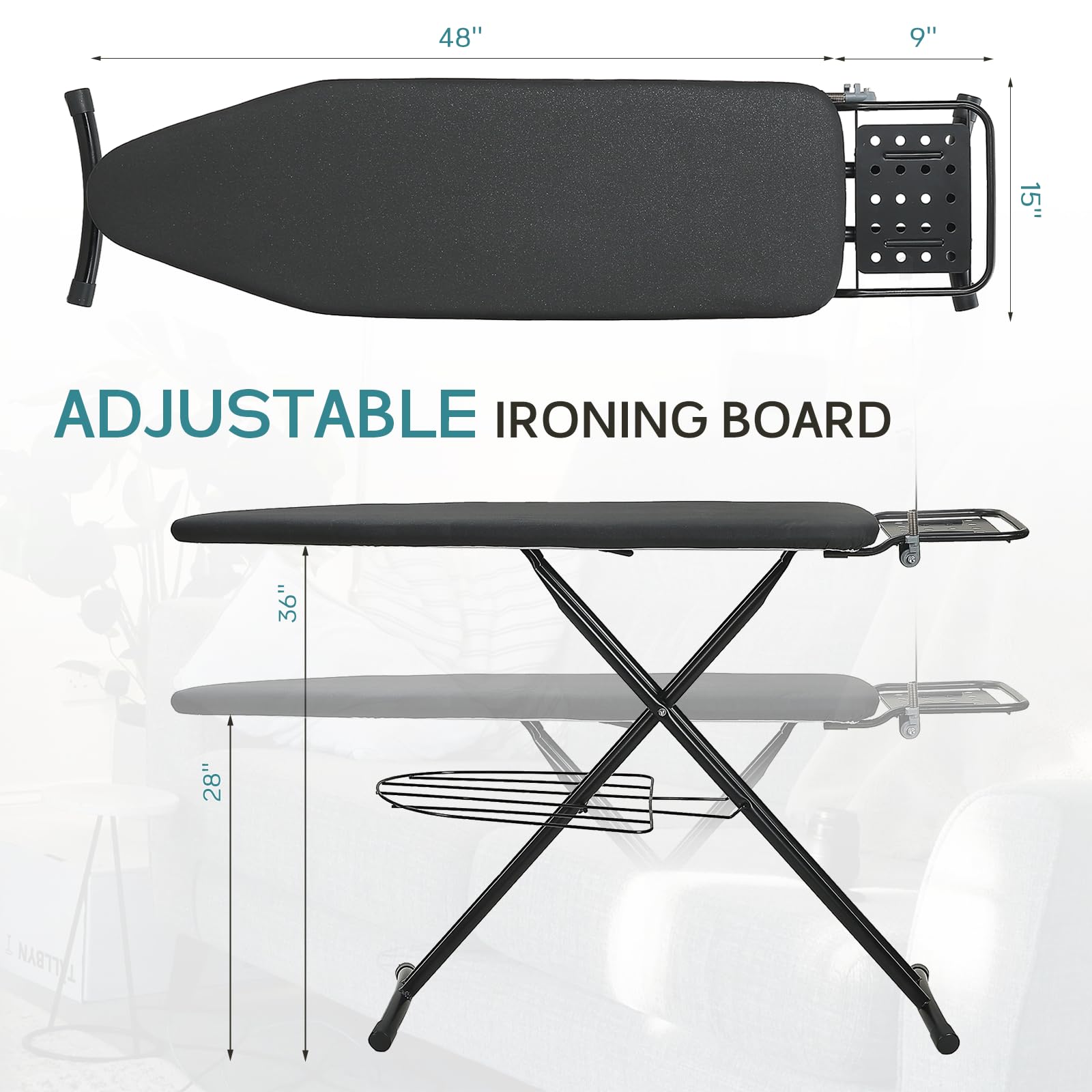 RAINHOL ironing board pad and cover offers heat resistance and even pressing.