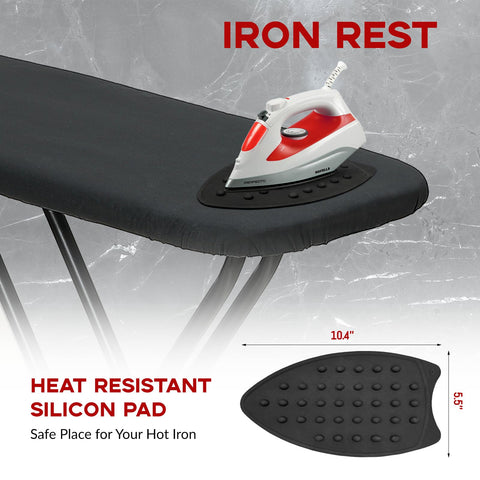 RAINHOL heat-resistant silicone iron rest helps keep hot tools safe.