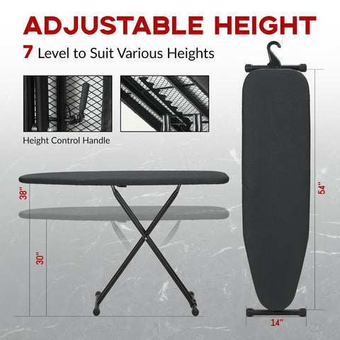 RAINHOL thick padded cover enhances heat absorption for smoother ironing.