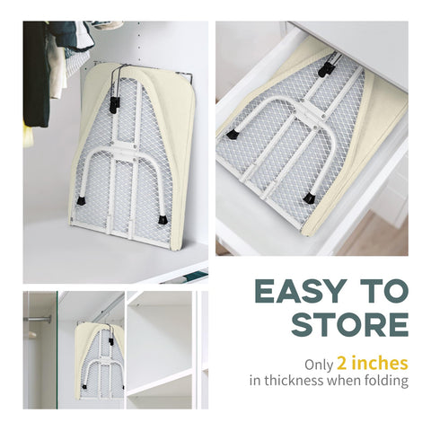 RAINHOL metal frame with non-slip cap ensures stable ironing on any surface.